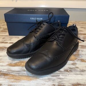 Cole Haan Grand + Wingtip Oxford Black Leather